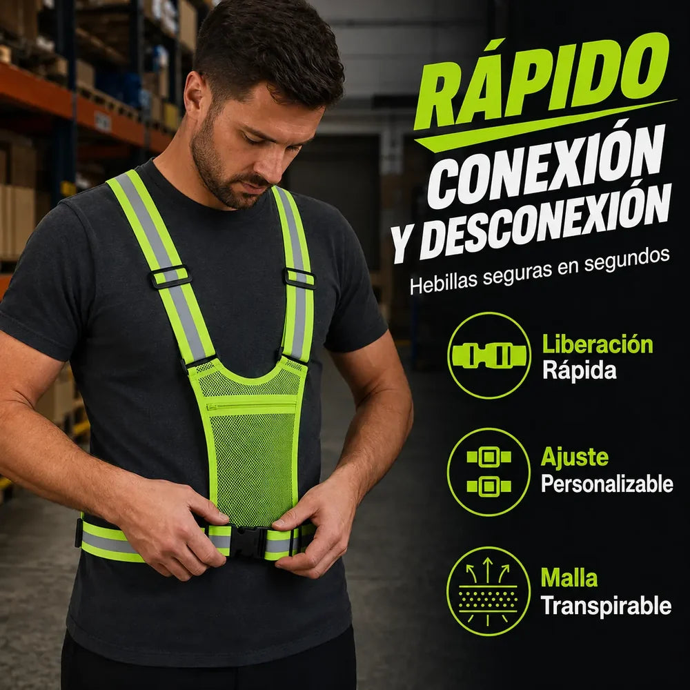 【🔥Compre um e leve outro grátis】Colete refletor de alta visibilidade, ajustável, com bolsos, equipamento de corrida seguro.