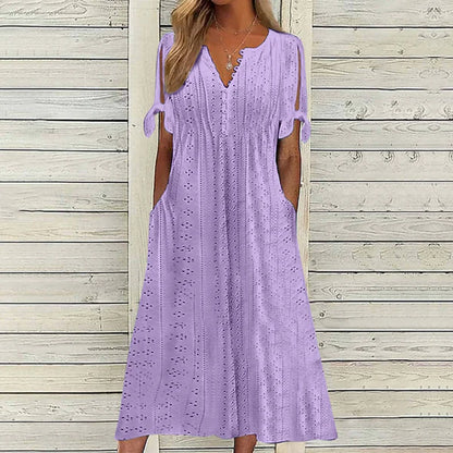 🏆【Produtos mais vendidos】[S-5XG]👗Vestido simples e bonito de cor sólida