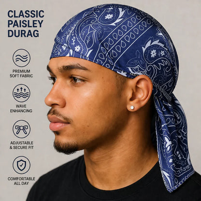🏝【Embalagem com uma ótima relação qualidade-preço – 5 peças】Chapéu/lenço de cabeça elegante em estilo retro, feito de seda respirável.