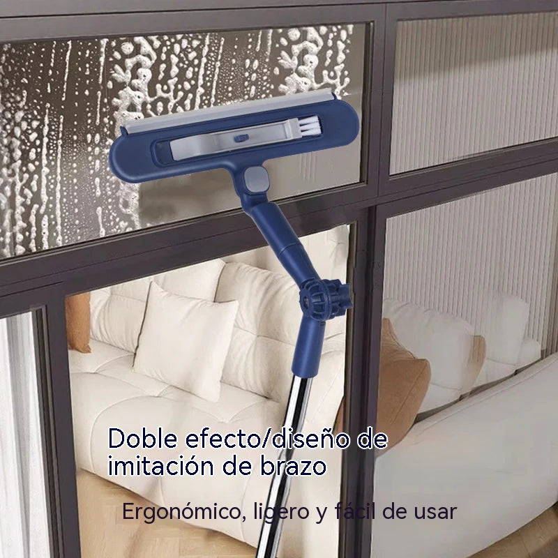 🧼✨ Limpador de janelas 2 em 1 com cabo extensível para limpeza de janelas em edifícios altos.