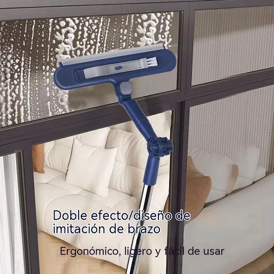 🧼✨ Limpador de janelas 2 em 1 com cabo extensível para limpeza de janelas em edifícios altos.