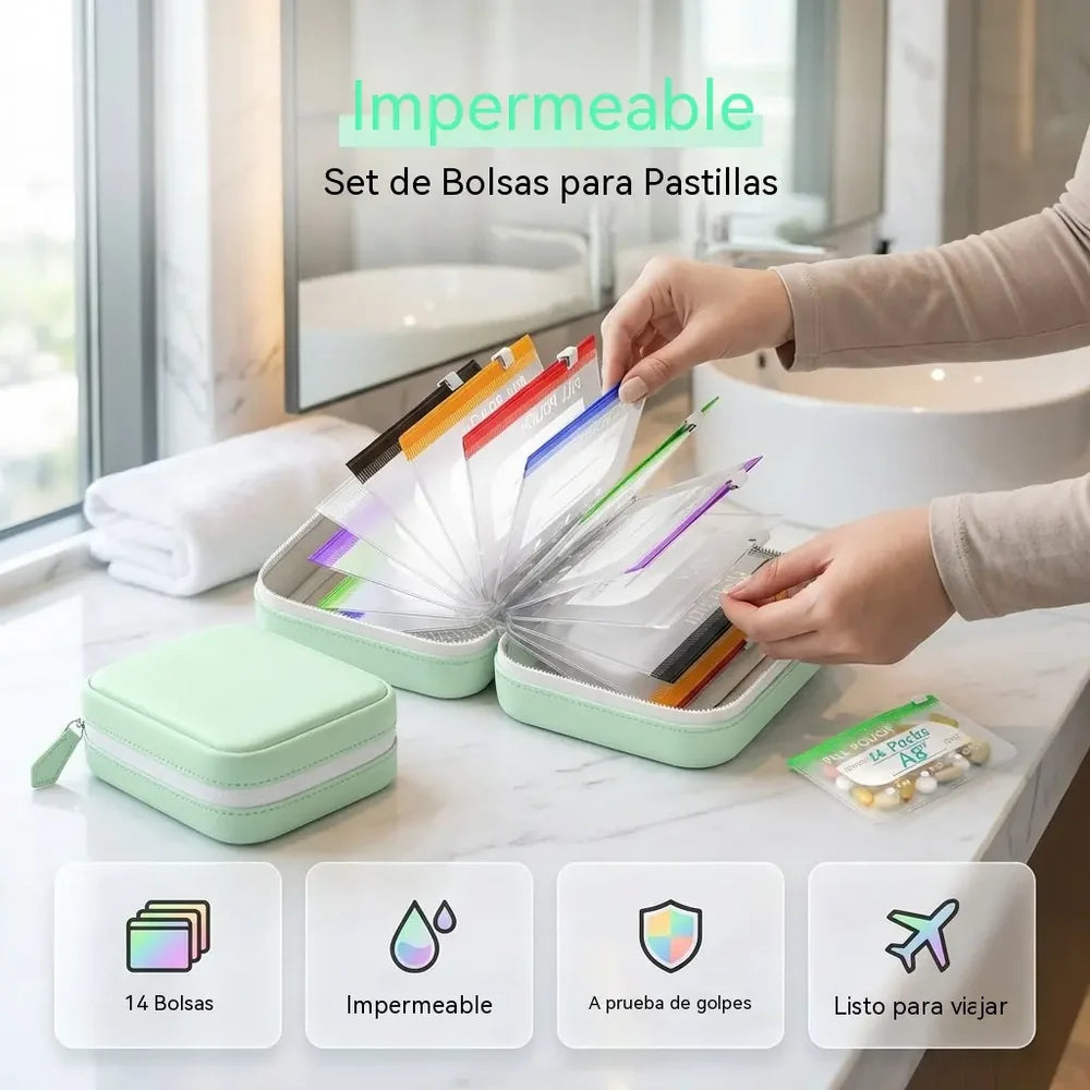 (Página 14)💊 Bolsa impermeável para medicamentos – Organizador portátil para medicamentos e acessórios, ideal para viagens, uso doméstico e diário.