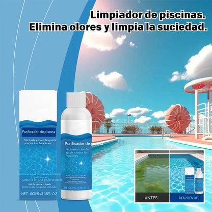💧Líquido purificador para piscina: Água cristalina, sem complicações! ✨ Diga adeus à água verde e aos produtos químicos agressivos: apenas água pura e fresca para cada mergulho. 🏊‍♂️💙