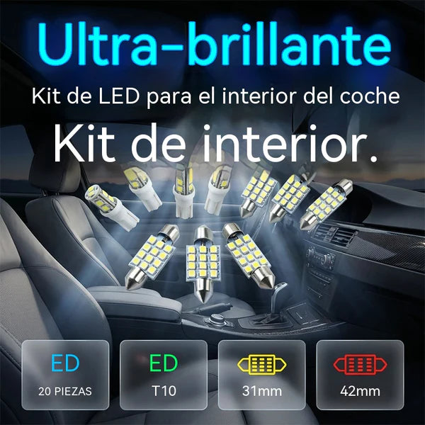 👍👍 1 conjunto de 20 peças: pack de 20 luzes LED para automóvel (comuns a todos os modelos)
