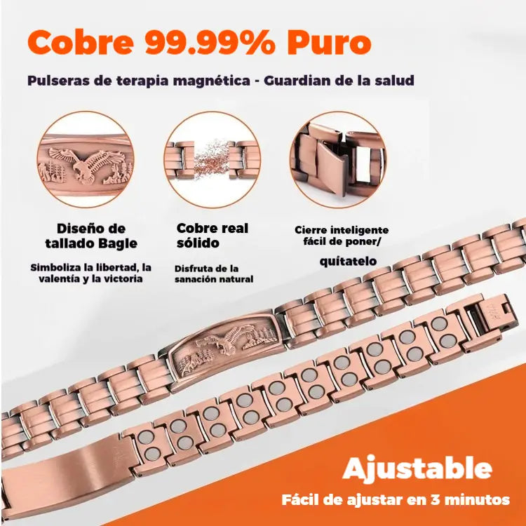 🔥【Pulseira + Colar】Pulseira magnética para homem com design de águia