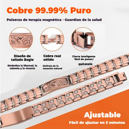 🔥【Pulseira + Colar】Pulseira magnética para homem com design de águia