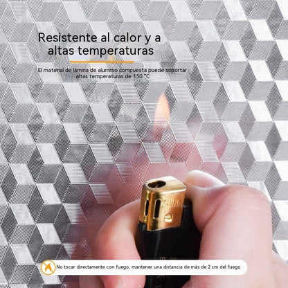 ♨️♨️【40cm*12m】 Folha de alumínio adesiva removível – À prova de gordura, resistente ao calor e fácil de limpar