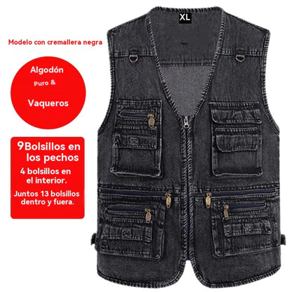 【XL-7XL】Colete de ganga para homem com vários bolsos 2026