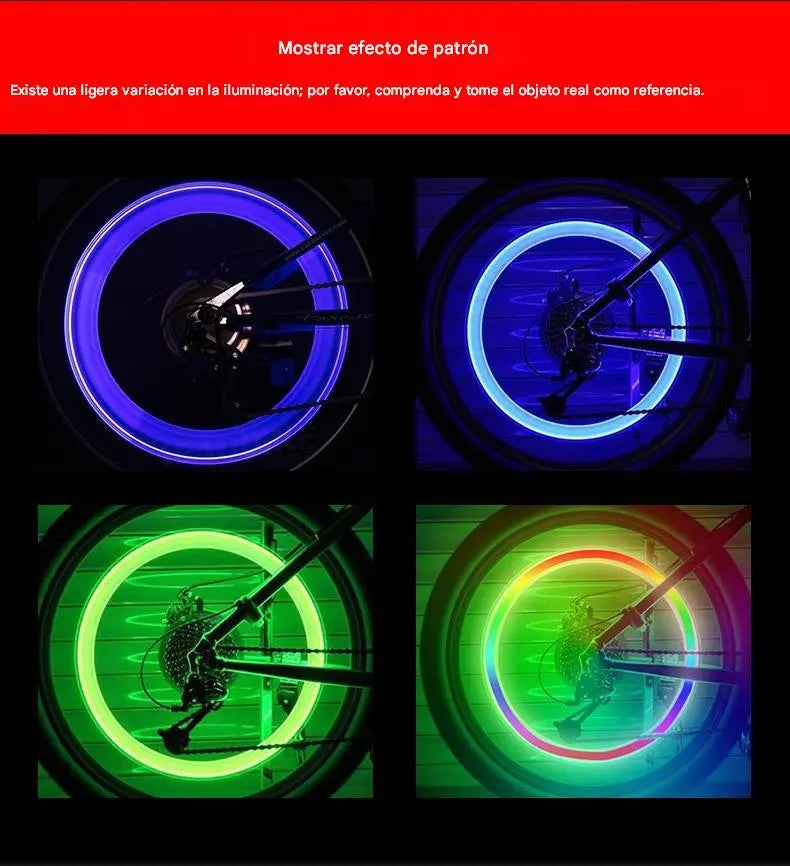 Conjunto de 10 luzes impermeáveis para rodas e pneus de moto.