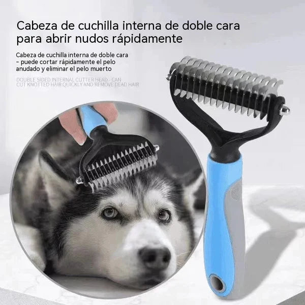 🐶【2 peças】Escova dupla face para higiene e remoção de pelos de animais de estimação