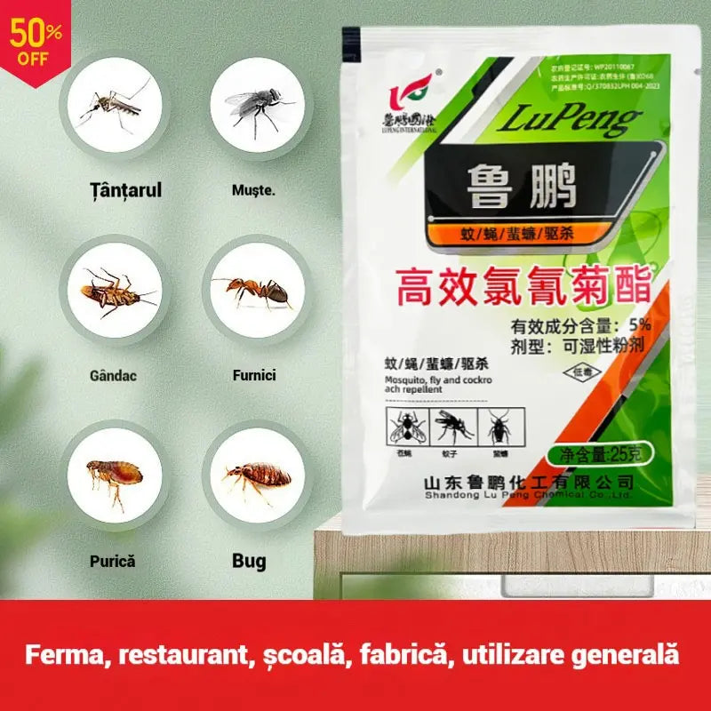 🦟🪰【5/10/15/20 sacos】O inseticida em pó à base de cipermetrina mais eficaz e de alta eficiência, pode ser usado em quintas/residências/áreas externas