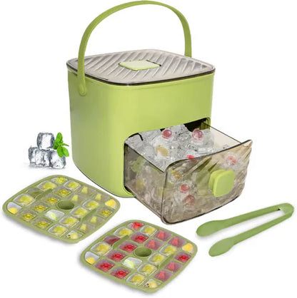 🥤🧊 35% de desconto! Máquina de gelo com função de armazenamento: produz 48 cubos de cada vez, tampa à prova de fugas. Empilhável, poupa espaço. Inclui pá de gelo e pinça 🏖️✅