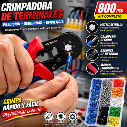 👍【Alicate + 800 peças】Alicate para cravar terminais de tubos