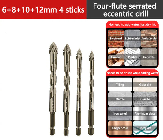 🔥Oferta Imperdível 2026🔥 Conjunto de Brocas Excêntricas de Alta Resistência com 4 Canais