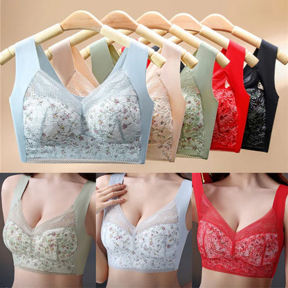 【Alta qualidade, mas um pouco caro】🔥【Conjunto de 3 peças】💕【40kg-100kg】🎁Soutien plus size em seda gelada, sem costuras, respirável e ajustável