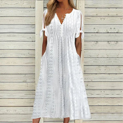 🏆【Produtos mais vendidos】[S-5XG]👗Vestido simples e bonito de cor sólida