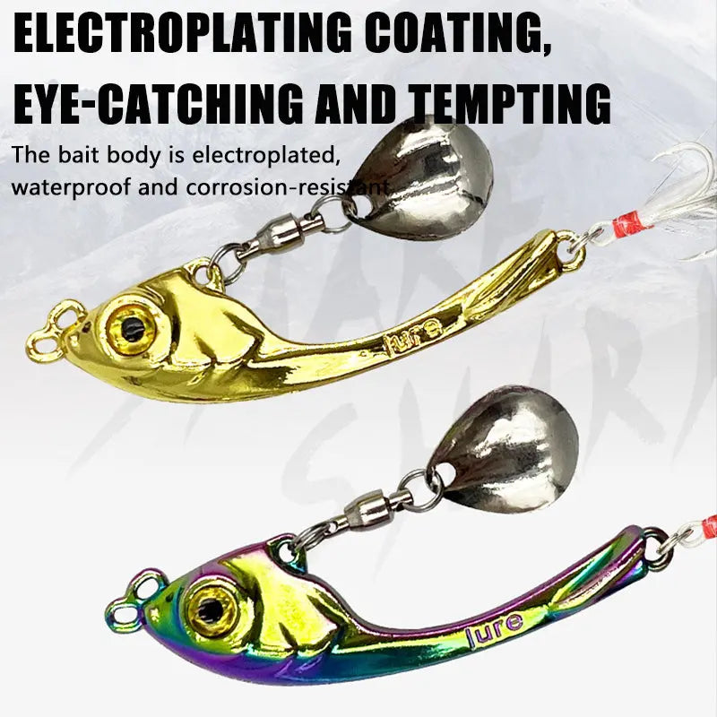 🐟🎣【5/10/15 peças】Isca de pesca Luya, brilhante, colorida e de longo alcance, feita de liga de zinco