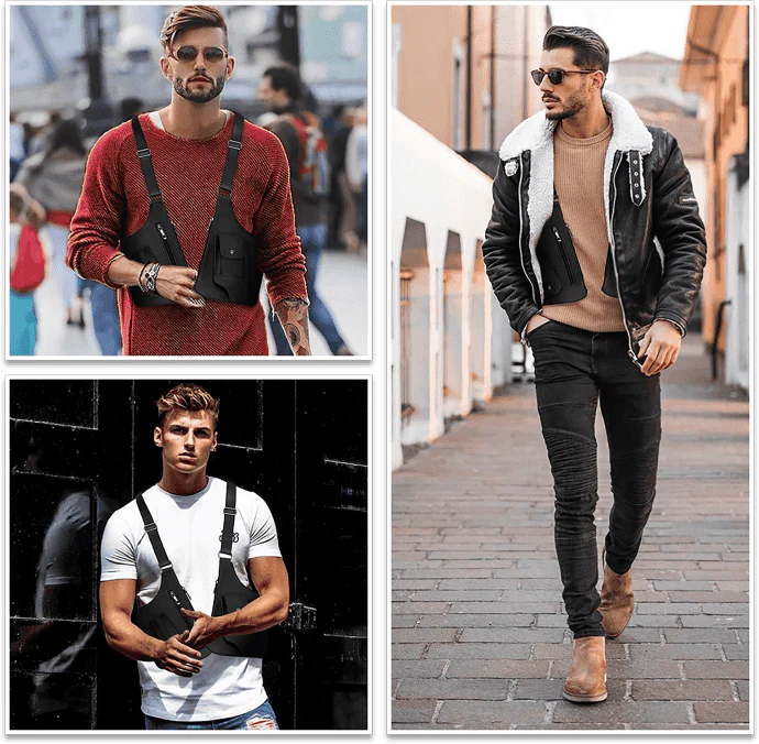 🔥Ofertas imbatíveis em 2026!🔥Bolsa a tiracolo de camada dupla para homem com vários bolsos，Resistente a riscos e ao desgaste.