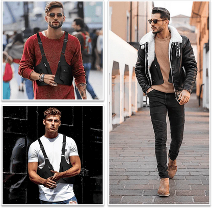 🔥Ofertas imbatíveis em 2026!🔥Bolsa a tiracolo de camada dupla para homem com vários bolsos，Resistente a riscos e ao desgaste.