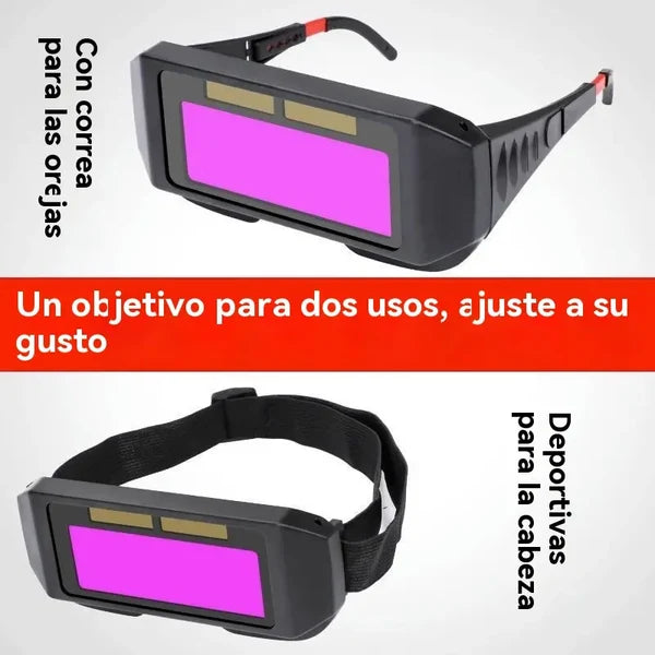 Óculos de proteção para soldadura anti-arco elétrico, com lentes que mudam de cor consoante a luminosidade.