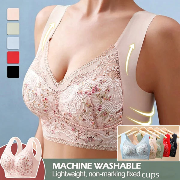 【Alta qualidade, mas um pouco caro】🔥【Conjunto de 3 peças】💕【40kg-100kg】🎁Soutien plus size em seda gelada, sem costuras, respirável e ajustável