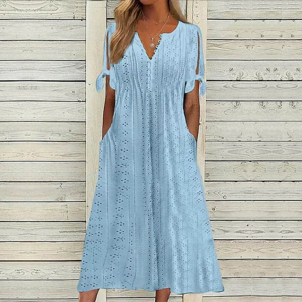 🏆【Produtos mais vendidos】[S-5XG]👗Vestido simples e bonito de cor sólida