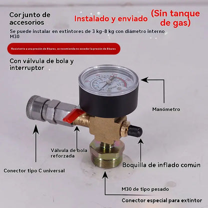 👍👍Conversão de garrafa de extintor de incêndio caseiro em cilindro de gás para grandes altitudes, ideal para campismo e piqueniques ao ar livre, com válvula de gás recarregável.
