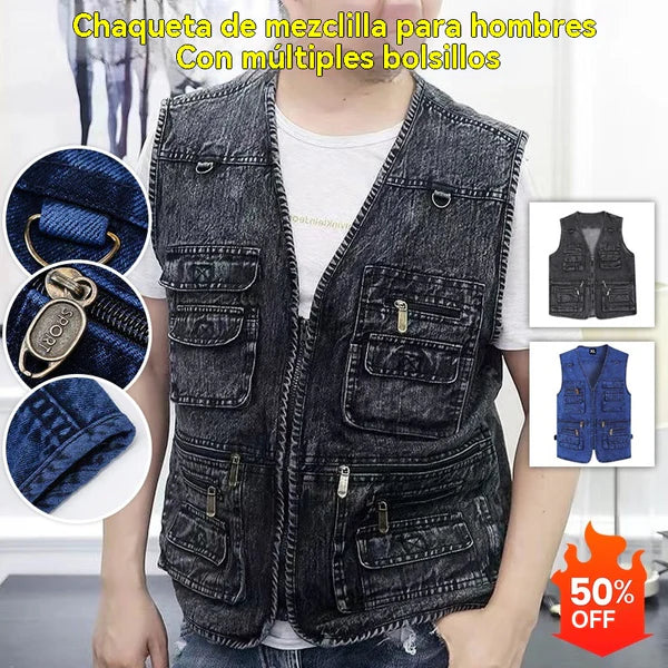 【XL-7XL】Colete de ganga para homem com vários bolsos 2026