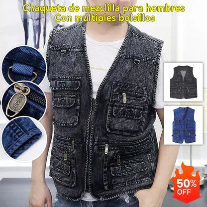 【XL-7XL】Colete de ganga para homem com vários bolsos 2026