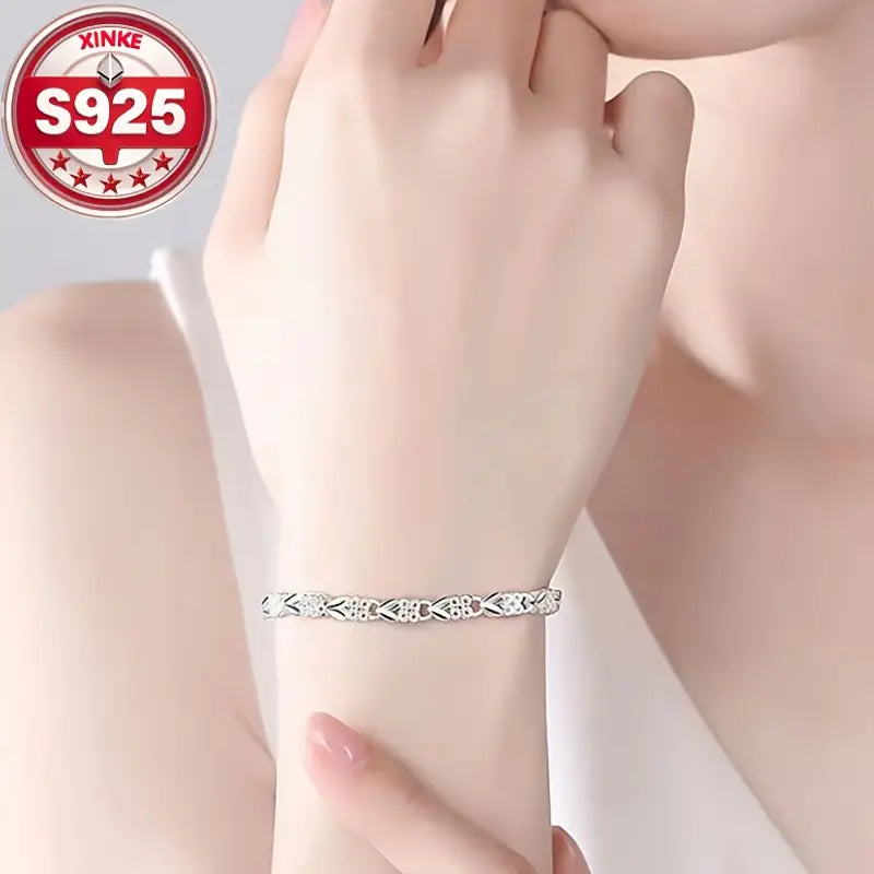 💖🍀Adorei a nova pulseira de senhora em prata 925 com trevo de quatro folhas.