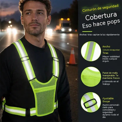 【🔥Compre um e leve outro grátis】Colete refletor de alta visibilidade, ajustável, com bolsos, equipamento de corrida seguro.