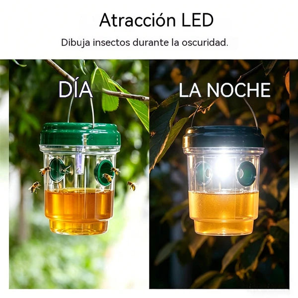 🐝☀️ Armadilha solar para vespas para pátios e jardins 🔋🌿 – Altamente eficiente, recarregável, resistente às intempéries, cobre até 500 metros quadrados.