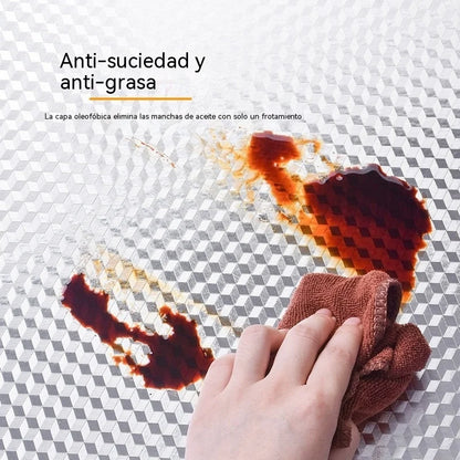 ♨️♨️【40cm*12m】 Folha de alumínio adesiva removível – À prova de gordura, resistente ao calor e fácil de limpar