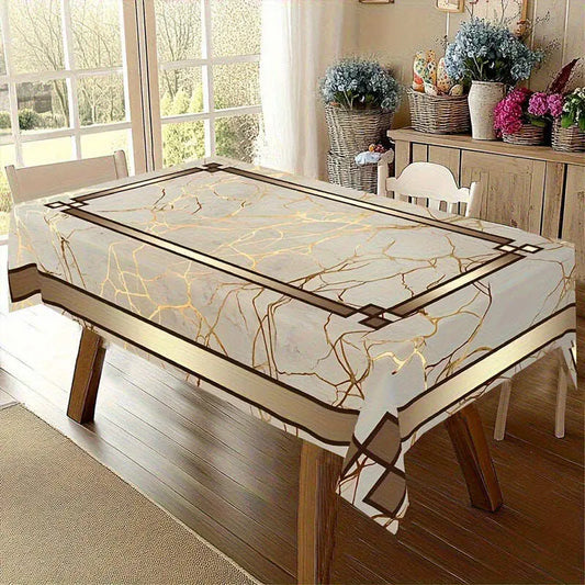 Toalha de mesa impermeável com estampado de mármore🌩️