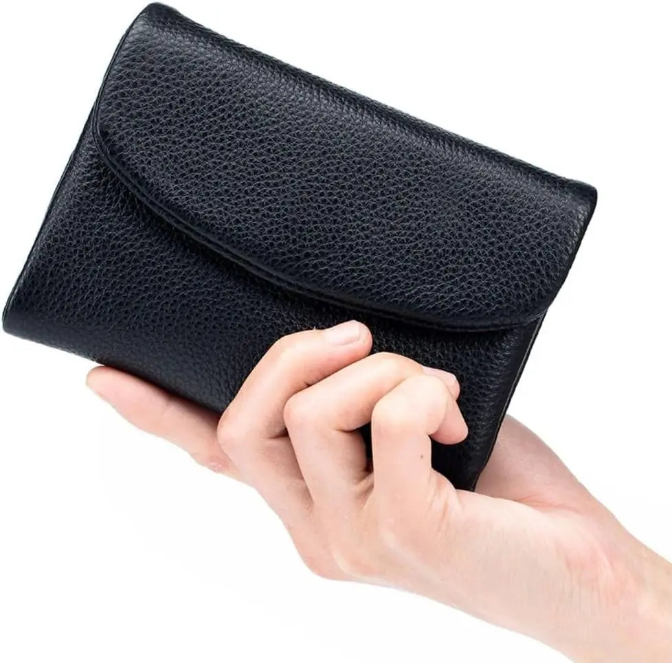 ⏰ Carteira Pebble unissexo em pele genuína com proteção RFID 🔥