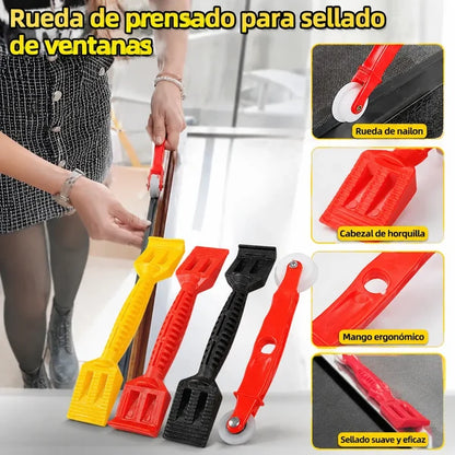 🔥[1 conjunto de 4 peças] Roda de pressão para instalação de fita de vedação de vidros. Ferramenta para instalação de fita de vedação de janelas.