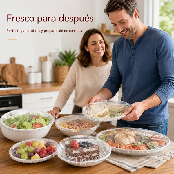 【300 unidades】Filme transparente descartável, ideal para recipientes e alimentos. Encaixa perfeitamente, proporciona uma boa vedação e é fácil de utilizar.