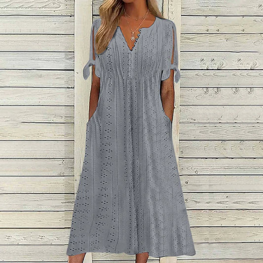 🏆【Produtos mais vendidos】[S-5XG]👗Vestido simples e bonito de cor sólida