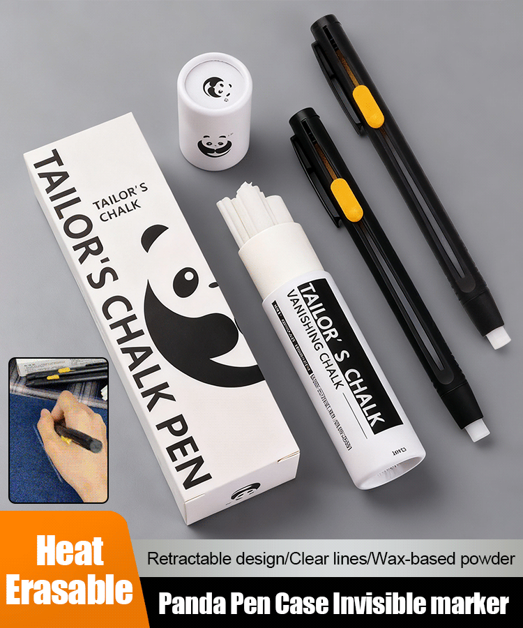 [20/40 peças] ✍️✂️Caneta da marca Panda, estojo de alfaiate, material de corte, posicionamento, marcação, giz, desaparece a altas temperaturas.