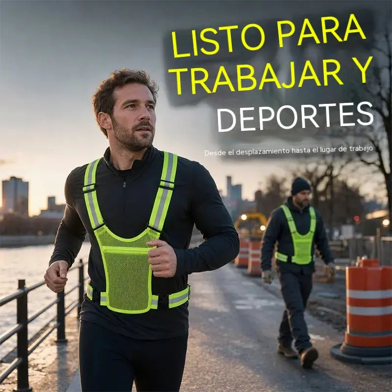 【🔥Compre um e leve outro grátis】Colete refletor de alta visibilidade, ajustável, com bolsos, equipamento de corrida seguro.