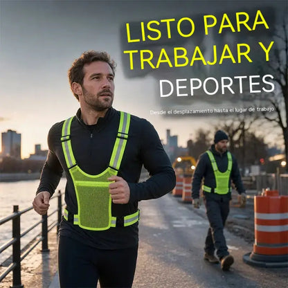 【🔥Compre um e leve outro grátis】Colete refletor de alta visibilidade, ajustável, com bolsos, equipamento de corrida seguro.