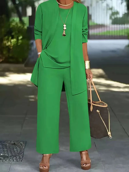 🧥Conjunto elegante de 3 peças para mulher com modelagem solta🍂