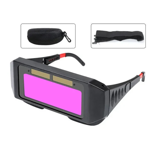 Óculos de proteção para soldadura anti-arco elétrico, com lentes que mudam de cor consoante a luminosidade.