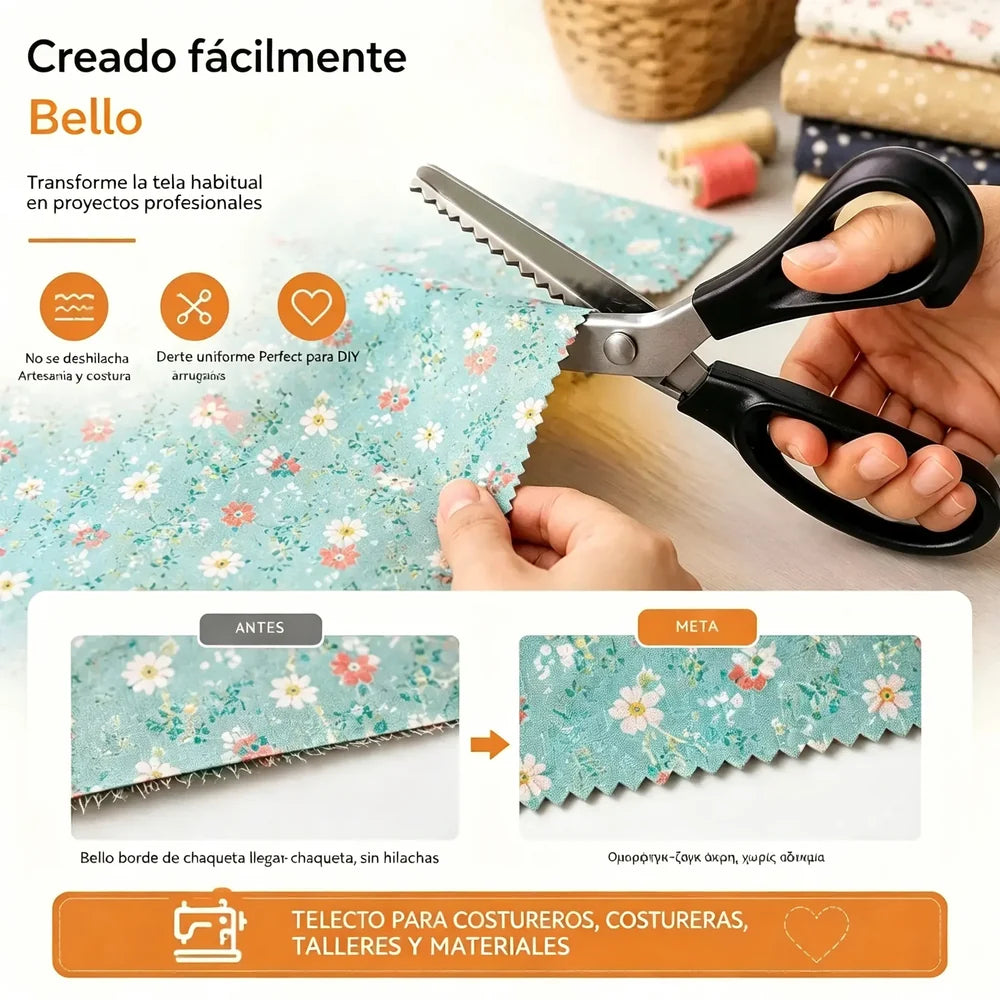 🔥2 Unidades ✂️ Tesouras de Picar Profissionais – Tesouras de Tecido Afiadas e Dentadas