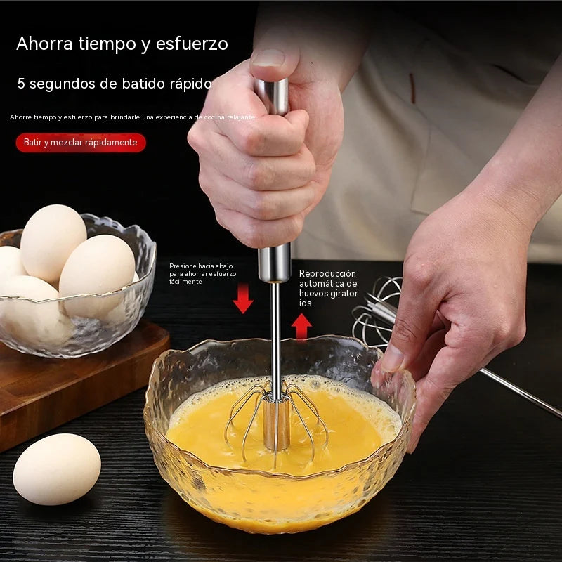 ☀️🐣【Conjunto de 3 peças】Batedor de ovos semiautomático em aço inoxidável