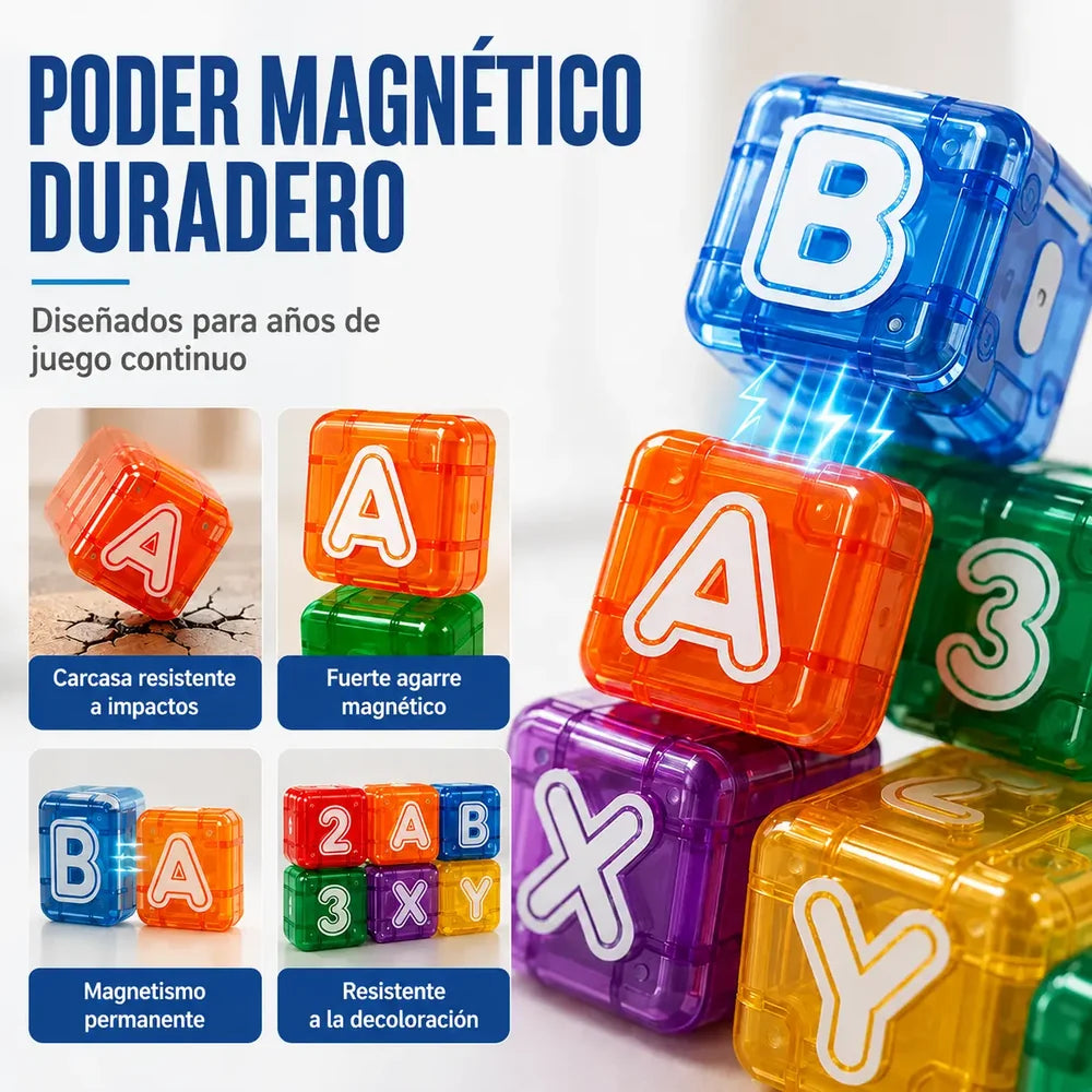 📢📢35% de desconto por tempo limitado! 【40 peças de montar + caixa organizadora】⏰Blocos de montar magnéticos com letras e números para crianças