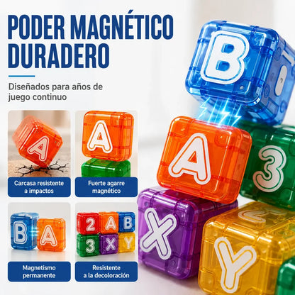 📢📢35% de desconto por tempo limitado! 【40 peças de montar + caixa organizadora】⏰Blocos de montar magnéticos com letras e números para crianças