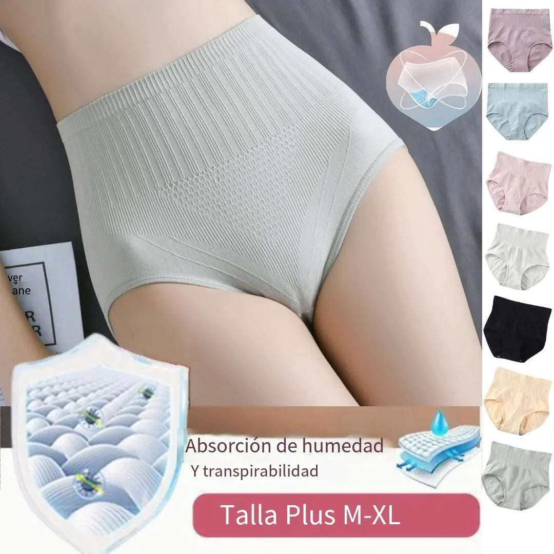 [7/14 peças] Roupa interior impermeável e antibacteriana de cintura alta