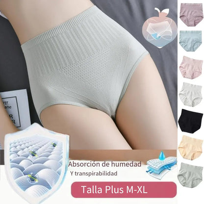 [7/14 peças] Roupa interior impermeável e antibacteriana de cintura alta